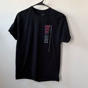 LRG Black Tee with Pink and White Design